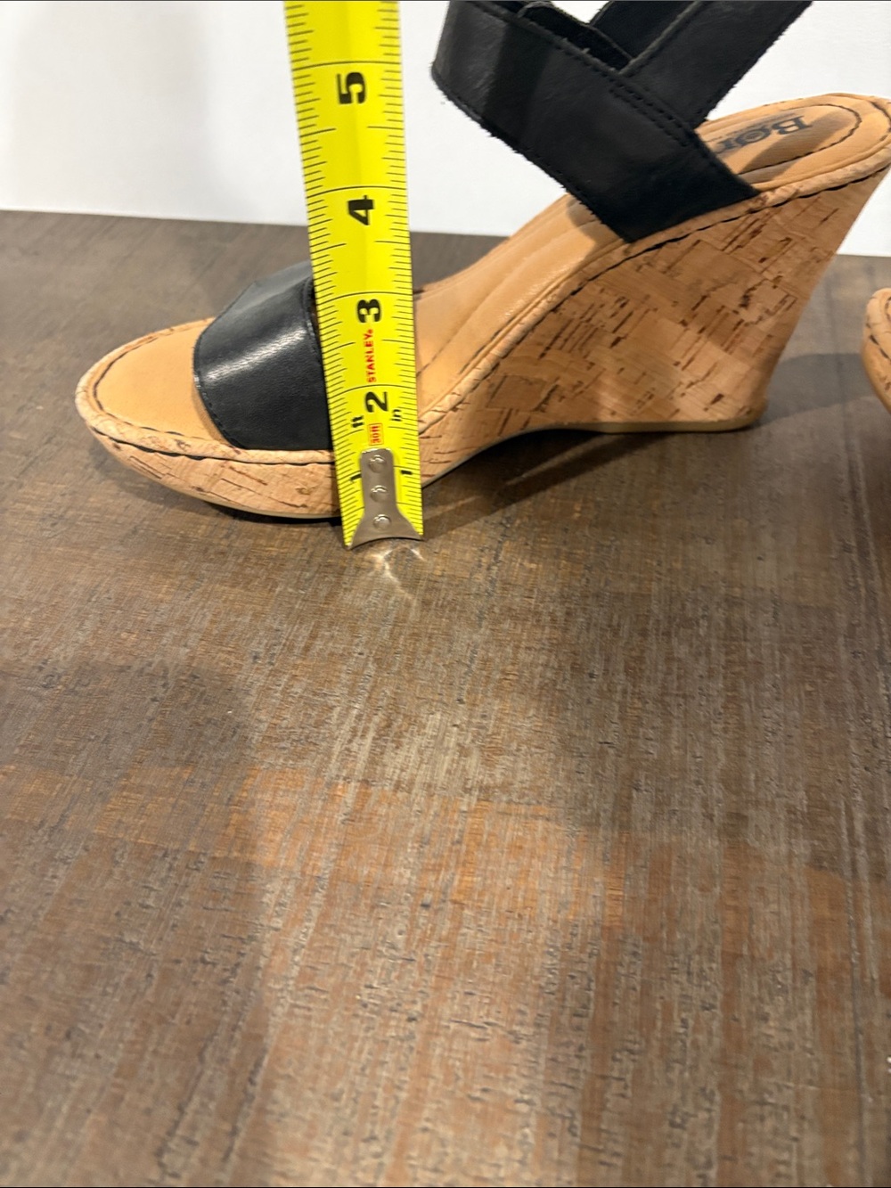 Born Women's Black Cork Wedge Sandals - Black - Picture 5 of 10